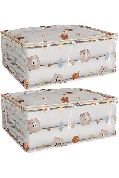 Vinnatsu Clear Zippered Storage Bag for Closet, Visible Foldable Cotton Quilt...