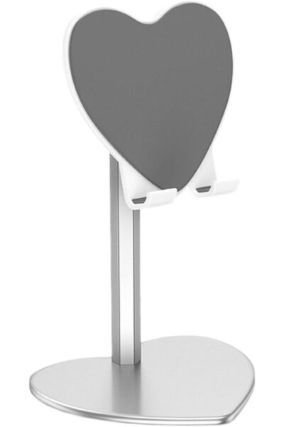 Generic Heart Shaped Metal Tablet Stand Black Desktop Phone Support Bracket F...
