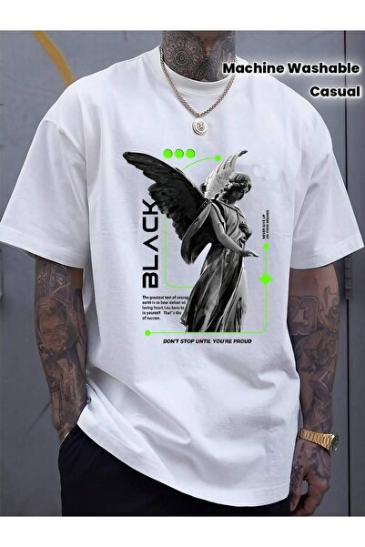 29CUN Men'S Printed Short Sleeve T-Shirt-Black Ribbon Design, "DON'T Stop Bel...
