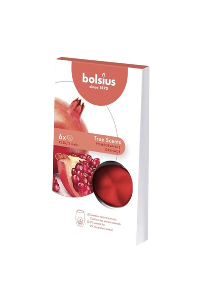 Bolsius Cipsuri din Parafina Parfumata - Rodie - 6 Buc
