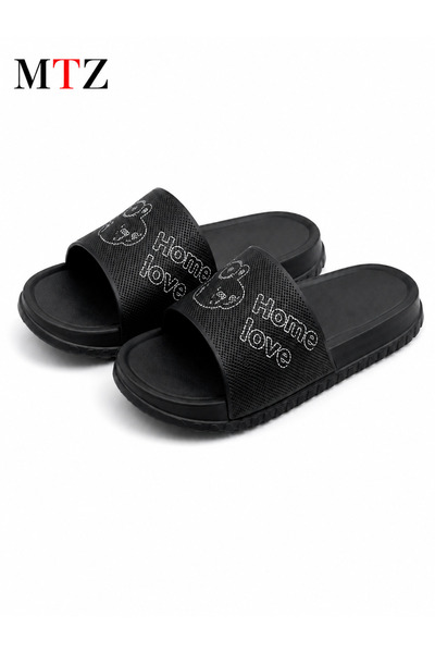 mtz Women's Bunny Print House Slide Slippers, Open Toe Slip-On Sandals with P...