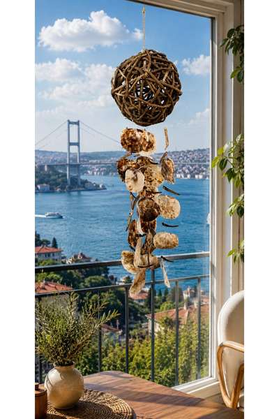 miceda art studio MANGO KÖKÜ ÖRME RÜZGAR ÇANI – EL YAPIMI DEKORATİF BALKON BA...