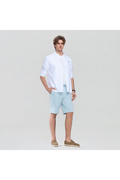 Giordano شورت برمودا رجالي ضيق من قماش التويل مع خصر مطاطي