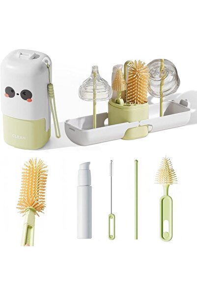 Tazweeq Baby Bottle Brush Set, 7-in-1Travel Baby Bottle Cleaner Kit, with Nip...