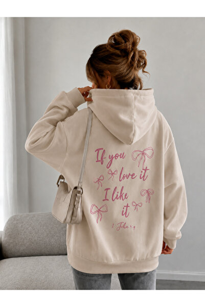 COMANCHERO Unisex Ροζ Φούτερ με στάμπα Love Promise για το χειμώνα