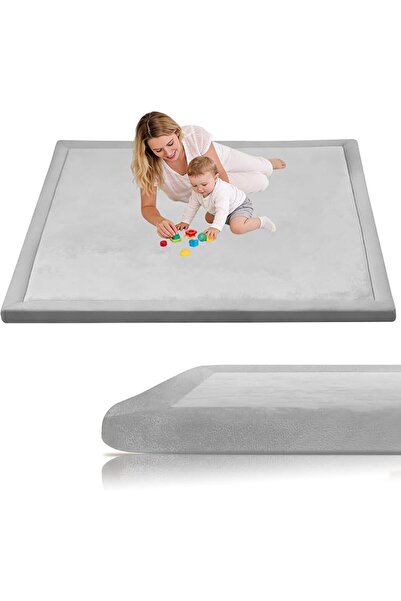 GENERAL 3CM Thick Coral Velvet Baby Play Mat 80 x 150 cm Brown Baby Crawling ...