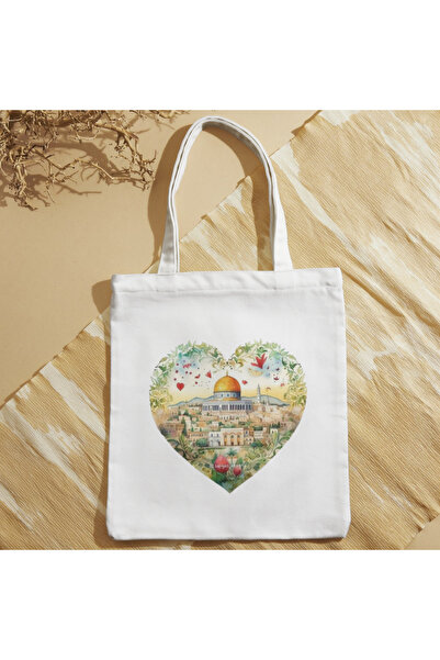 ALPŞAN TİCARET Palestinian Themed Cloth Bag - Kubbetüs Sahara Printed Fabric ...