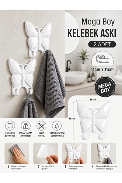 LUCES DESİGN Mega Size Decorative Hanger – 2 Pieces |   Strong Adhesive Wall ...