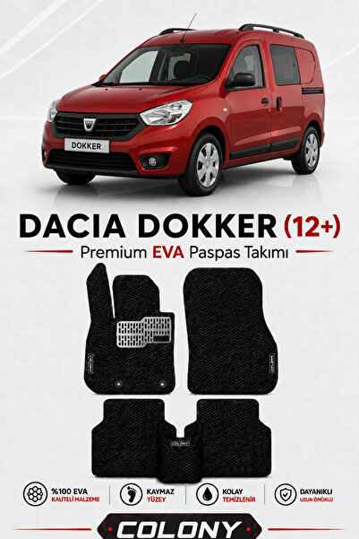 COLONY Dacia Dokker Uyumlu EVA Paspas Tam Set–Araca Özel,Kolay Montaj,Su Geçi...