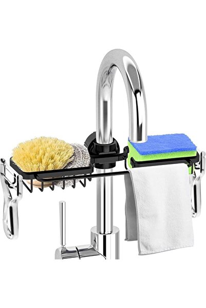 X SPRING Sponge Holder, 304 Stainless Steel Sink Sponge Holder with Adjustabl...