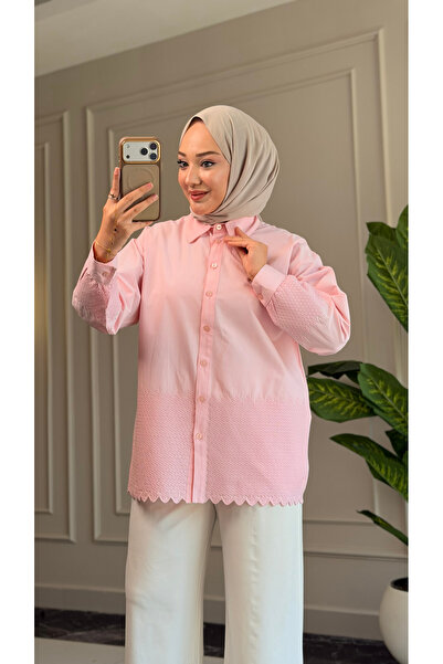 Suede Style 6470 - قميص نسائي من قماش البوبلين الناعم المنسوج بتفاصيل أنيقة و...