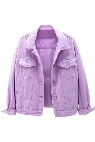 Generic Women's Denim Jacket Button Up Long Sleeve Jean Trucker Coat | Candy ...