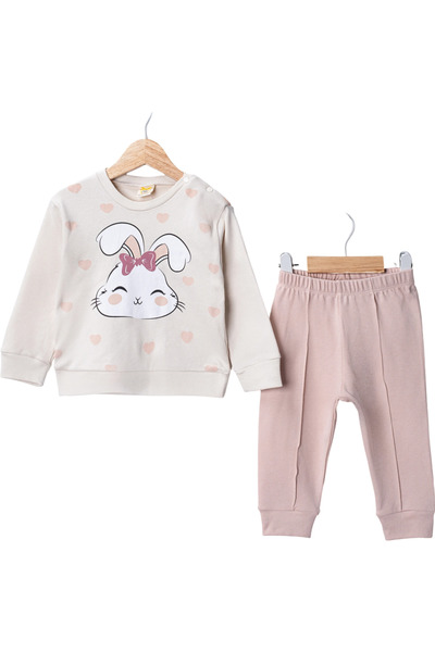 air baby Baby Girl Seasonal 2-Piece Set Rabbit Printed Long Sleeve Cotton Com...