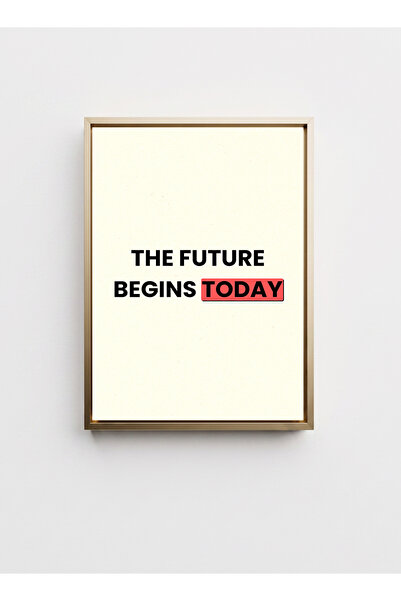 LOWHA Canvas Wall Art on Wood Frame with Gold Floating Frame & Motivational P...