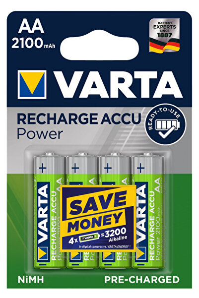 Varta Recharge Accu Power Επαναφορτιζόμενες Μπαταρίες AA Ni-MH 2100mAh 1.2V 4τμχ