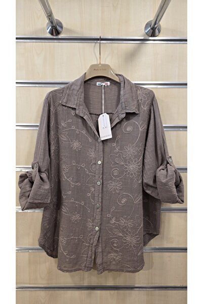 Park Moda Italian Shirt with Floral Embossing