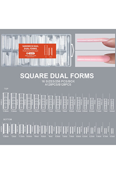 Venalisa ALMOND - Sandviç Tırnak İkili Dual Form Seti - 256 Adet 16 Boyut San...