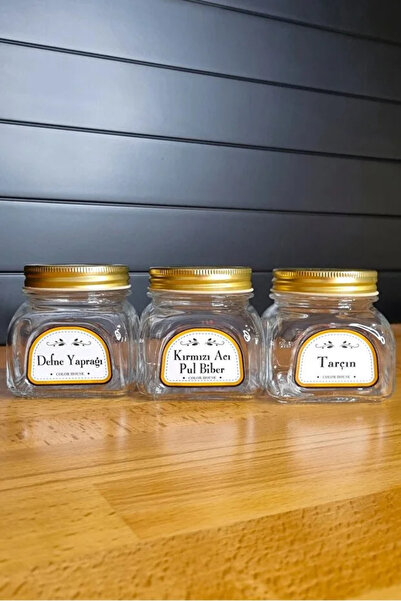 favorin 6 Pieces Spice Jar Homemade Collection Glass Jars 300Cc and Spice Lab...