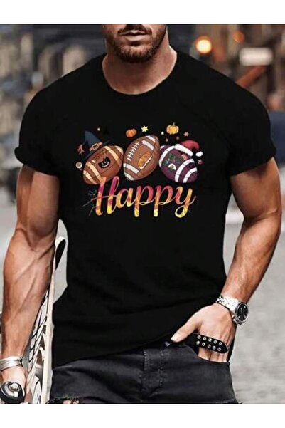 23ERVA Men's Plus Size Hallowine Hallothanksmas Cool Graphic Tee, Soft Breath...