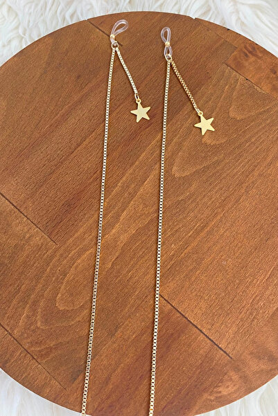 Coll.Up Eyeglass Chain with Hanging Star Figure, Gift Accessory, Eyeglass Strap, Eyeglass Cord, Gold Color