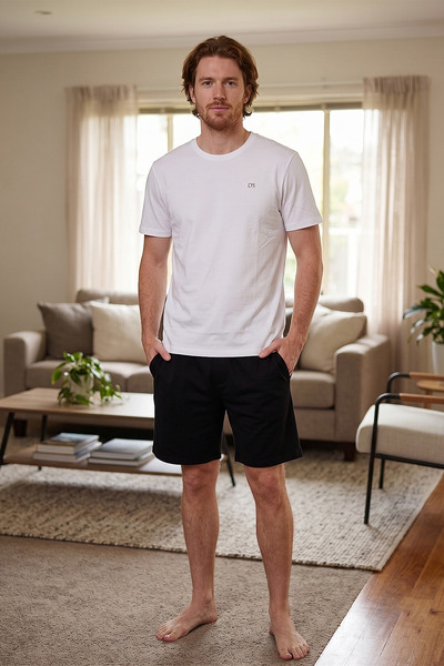 D'S Damat Ds Damat Ribana Shorts Set White-Black