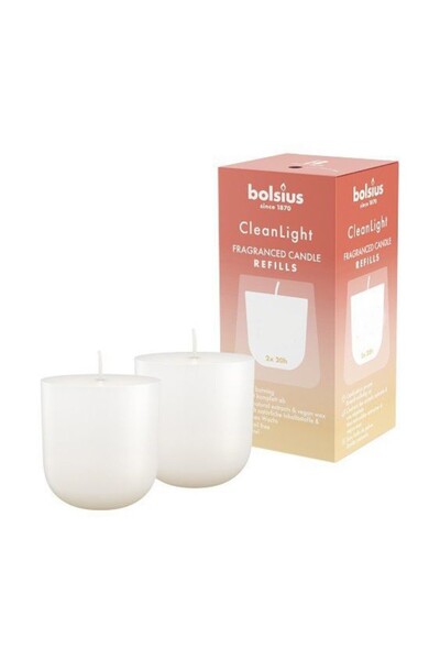 Bolsius Set 2 x 2 Lumanari Rezerva, CleanLight Bolsius, Bergamota si Neroli