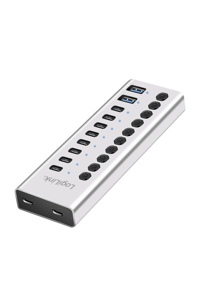 LogiLink Εξωτερικό HUB, Θύρες USB: USB 3.0 x 10, σύνδεση μέσω USB-C 3.0, μετα...