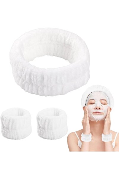 STARSTAR Facial headband + wristband 3pc absorbent makeup cleansing set.