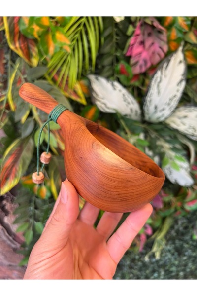 El Yapımı Ardıç Ağacı Kuksa Kamp Outdoor Ahşap Kupa Bardak