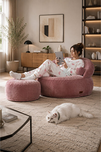 BED LİNE Bella Yıkanabilir Puf Koltuk Seti