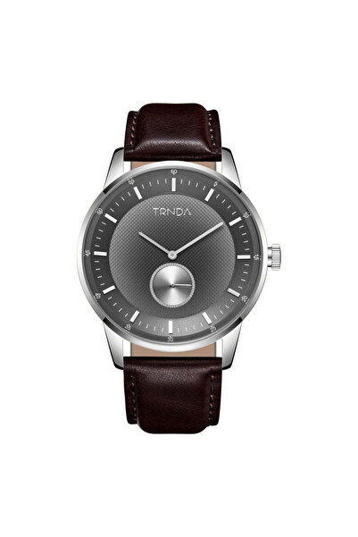 TRNDA Men's Stainless Steel Watch, Brown Leather Band | Trn-Ss43