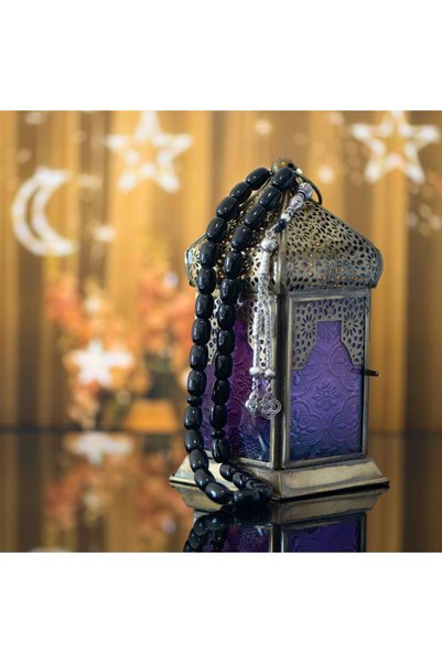 Hilalful Muslim Prayer Beads - Black Agate