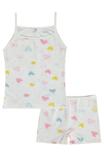 Civil Girls Heart 2-12 Years Old Girls' Underwear Set - Ecru