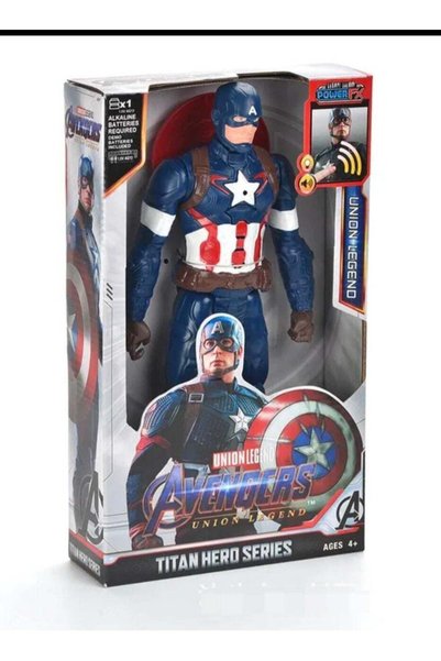 AVENGERS Super Hero Titan Hero Comic Captain America Action Figure 30cm | Large Marvel Superhero Toy for Kids | Big Poseable Captain America Figure for Boys & Girls | Comic-Style Titan Hero S