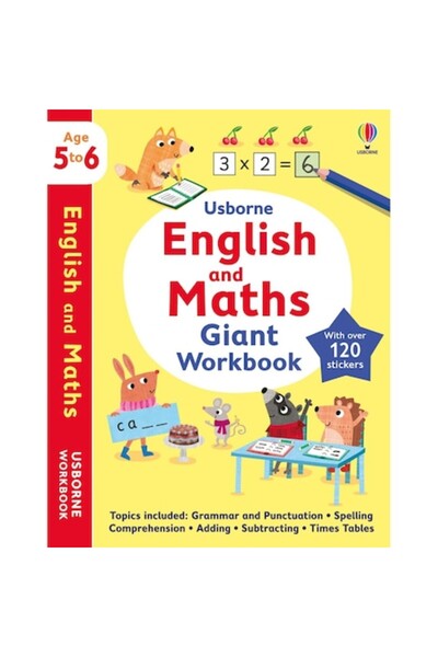 Usborne Caiet de activități Engleză și Matematică, 5-6 ani, 192 pagini, Engleză