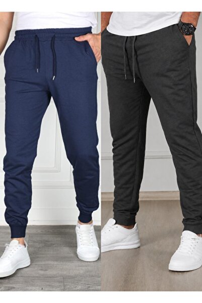 TORUK MAKTO Set of 2 Unisex Ribbed Leg Sweatpants Jogger Comfortable Fit Dail...