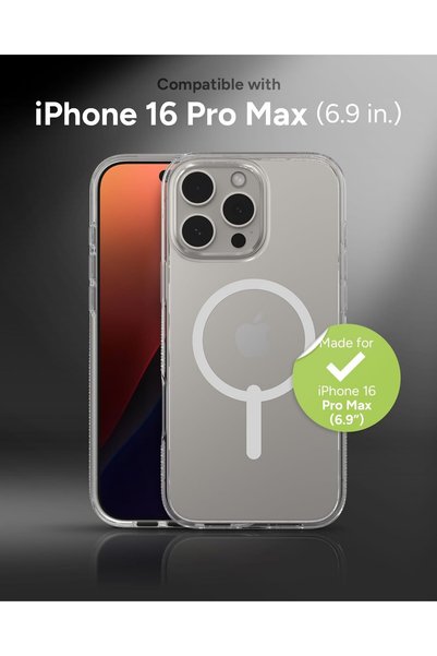 Zagg Crystal Palace Snap Case for iPhone 16 Pro Max – MagSafe Compatible, 13ft Drop Protection, Crystal Clear, Anti-Yellowing & Scratch-Resistant, Shockproof & Lightweight (Clear)