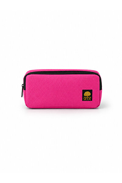 Mevo Pink Color Double Compartment Zippered Pen Holder