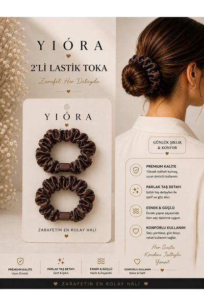 yiora 2 Li Stoned Satin Fabric Rubber Buckle with Stone Detail Provides Stron...