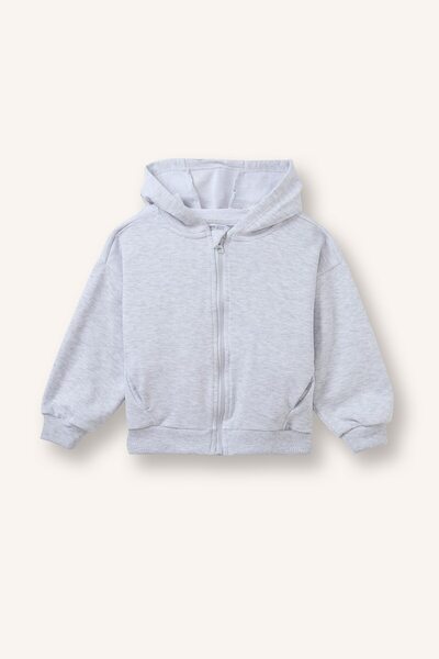 DeFacto Hooded Zippered Sweatshirt with Pockets Sweatshirt Cardigan Baby Girl...