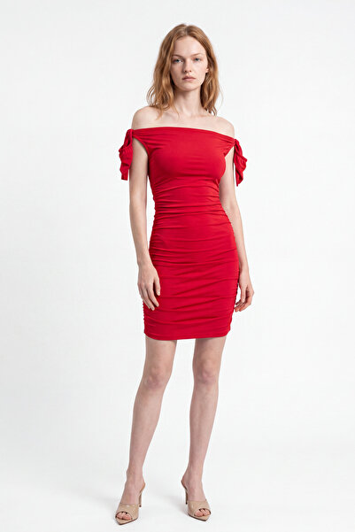 HAKKE Plain Woven Sandy Mini Unlined Dress