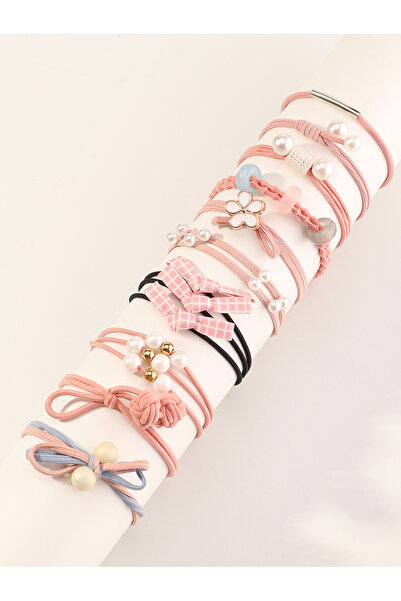Take Two By Styli Set of 10 - Color Block Flower Hair Tie Set