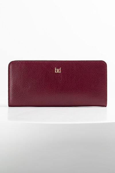 BAYDERİ Corisa Women's Leather Wallet Claret Red