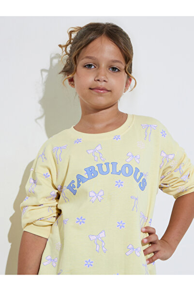 Styli Teen Girls Oversized All Over Print Sweatshirt