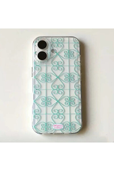 Choice26 iPhone17 A Green and Pink Line Pattern Transparent Phone Case For iP...