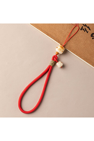 choice2 Red Cute Bodhi Fortune Cat Phone Strap Wrist Pendant Ornament Exquisi...