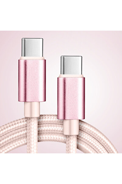 Choice12 2m Pink 1/2/3m 60W 5A Nylon Fast Charging Cable Dual Type-C Colorful...
