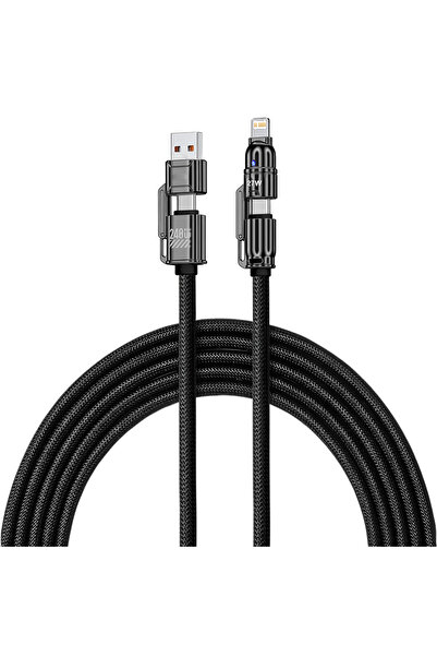 Choice Black 240W 4-in-1 Super Fast Charging Data Cable USB-C To Type-C Zinc ...