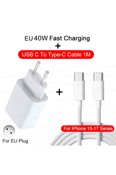 Choice EU ForiPhone15-17 For iPhone 40W PD Phone Charger For iPhone 11 12 13 ...