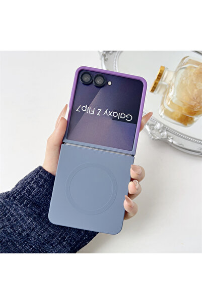 Choice15 Galaxy Z Flip7 Purple Gray Luxury For MagSafe Wireless Charge Gradie...